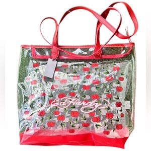 BRAND NEW - Ed Hardy Cherry-Cherries Zip Top Tote Bag